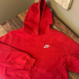 Youth Large Nike Crimson Pullover Hoodie